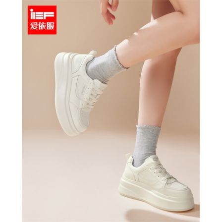 IEF/爱依服2025秋季新款韩系流行通勤休闲百搭低帮厚底增高小白鞋