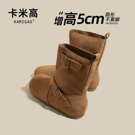 5cm内增高马丁靴2025秋季新款百搭小个子显脚小短靴CQ-Y6836-1