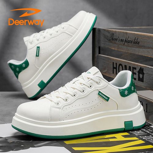 德尔惠男鞋秋季皮面防水运动休闲小众板鞋软底增高百搭小白潮鞋子主图