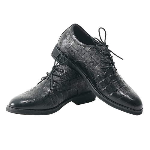 罗蒙鞋子男款爆款2025新款真皮黑色百搭商务休闲系带皮鞋主图