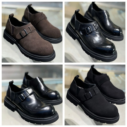 孙先生男装｜大圆头皮鞋商务休闲一脚蹬卡扣皮鞋98513主图