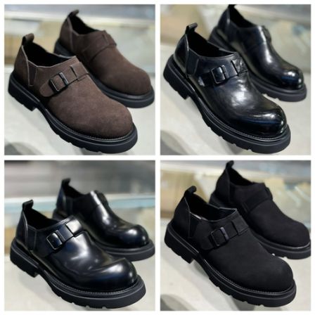 孙先生男装｜大圆头皮鞋商务休闲一脚蹬卡扣皮鞋98513