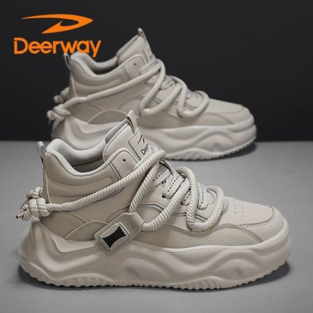 德尔惠男鞋夏季运动软底休闲跑步板鞋高级感炸街痞帅厚底老爹潮鞋