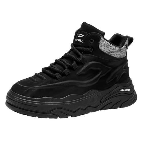 德尔惠男鞋秋冬季防水高帮工装机车马丁靴黑色户外运动休闲登山鞋主图