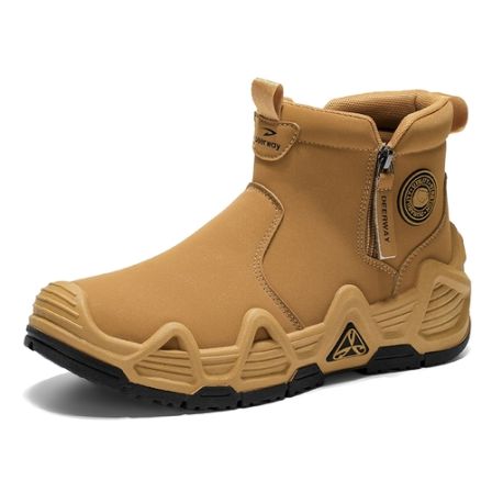 德尔惠马丁靴男秋季皮面防水休闲高帮工装靴复古大黄靴运动登山靴