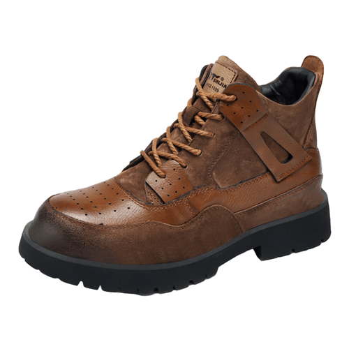 公牛世家马丁靴男款秋冬复古美式工装靴男厚底增高英伦风高帮靴子主图