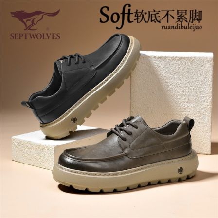 七匹狼厚底增高板鞋男款2025新款秋季潮流小众高质感品质休闲鞋