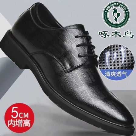 啄木鸟男鞋镂空透气洞洞男士皮鞋商务正装休闲鞋内增高夏季爸爸鞋