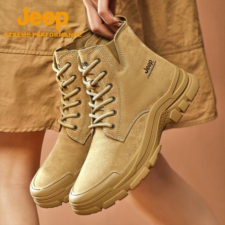JEEP/吉普户外休闲真皮马丁靴男款大黄靴秋冬时尚舒适英伦情侣鞋