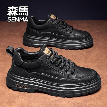 SENMA/森马男款马丁靴2025新款休闲皮鞋男士低帮复古劳保工装鞋子