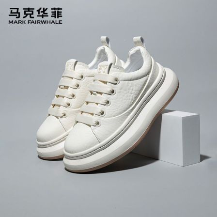 马克华菲男鞋美式高街运动休闲鞋白色高级感复古板鞋潮鞋子小白鞋