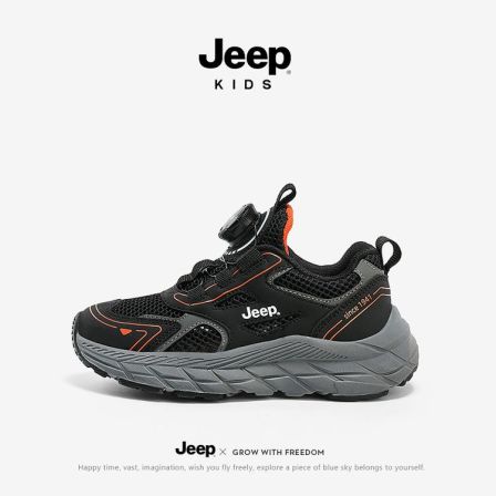 jeep男童运动鞋网面透气中大童跑步鞋轻便女童老爹鞋儿童休闲鞋