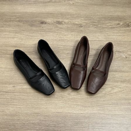 Dannyfrey头层羊皮早秋时尚极简风镂空浅口百搭真皮软底单鞋3.5CM