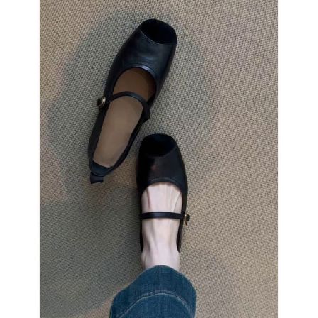 超软小羊皮~复古法式单鞋女平底芭蕾鞋浅口软底晚晚鞋子玛丽珍鞋