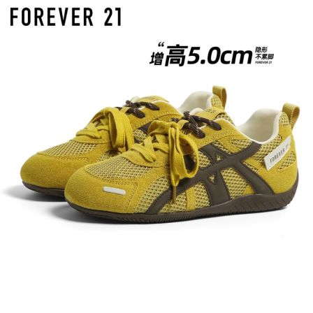 F21秋季新款网面增高复古德训鞋透气时尚潮流休闲鞋低帮通勤女鞋