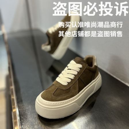 中跟潮鞋时尚复古厚底板鞋休闲板鞋秋季布鞋圆头夏季