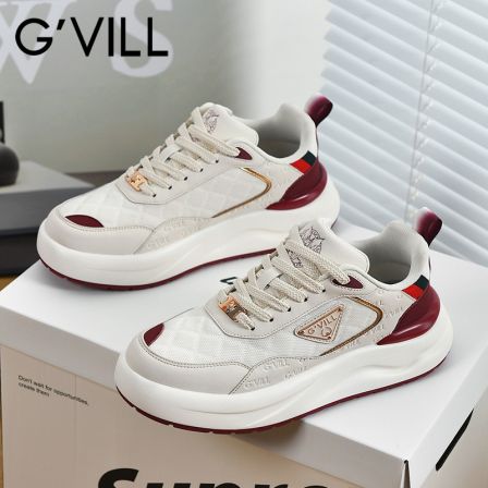 G'VILL/贵之步休闲板鞋男秋季轻质厚底运动鞋青年小白鞋潮流男鞋