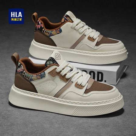 HLA/海澜之家男鞋2025官方正品高颜值潮流板鞋百搭平底板鞋休闲鞋