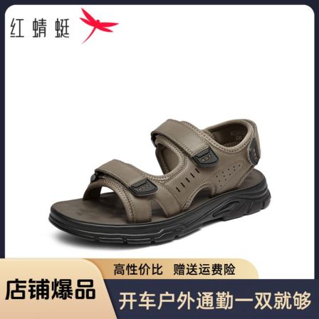 红蜻蜓沙滩凉鞋男款夏季户外休闲男士两用防滑凉拖鞋子软底外穿