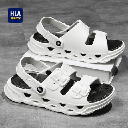 HLA/海澜之家官方正品夏季镂空透气凉鞋防滑厚底男士户外沙滩鞋