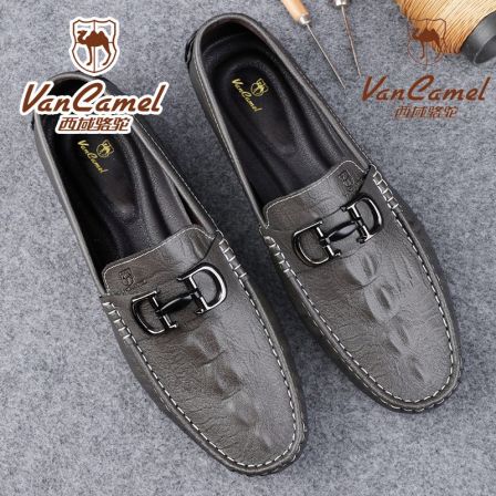 VANCAMEL/西域骆驼男士豆豆鞋真皮时尚开车鞋韩版休闲皮鞋软底潮