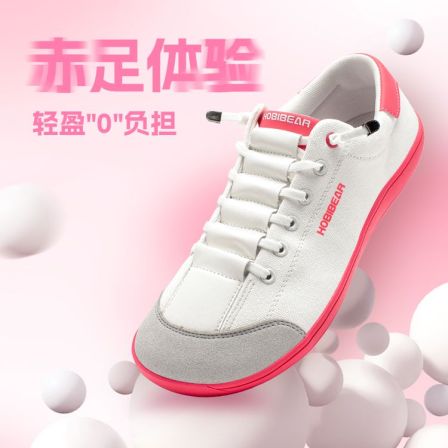HOBIBEAR赤足宽头大码4e女鞋零落差2025新款薄底赛车鞋一脚蹬男鞋
