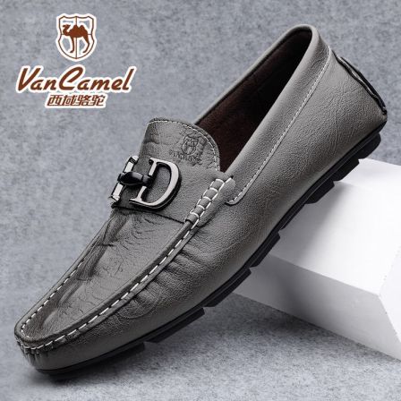VANCAMEL/西域骆驼男士豆豆鞋真皮时尚驾车鞋韩版休闲皮鞋软底潮