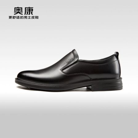 2024春秋季新款商务休闲德比鞋男真皮舒适一脚蹬单鞋