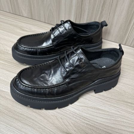 永墨亦-低帮秋季休闲时尚男款男士黑色皮鞋百搭风圆头男鞋3949