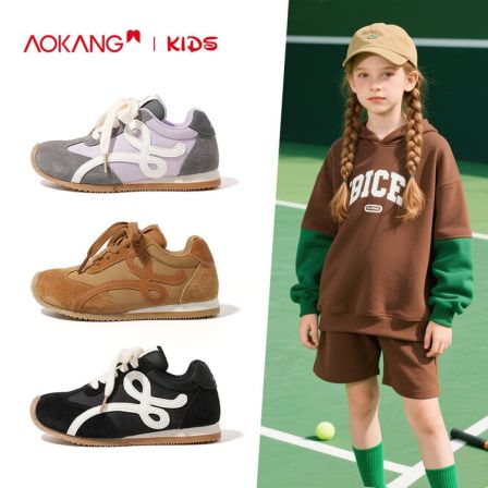 Aokang奥康童鞋女童运动鞋2025潮款儿童鞋百搭休闲韩系男童跑步鞋