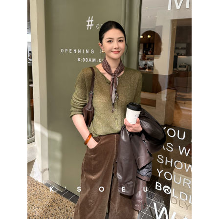 K姐KSOEUR【炫彩秘境】微笑领松弛感 花纱莱赛尔山羊毛绒针织开衫