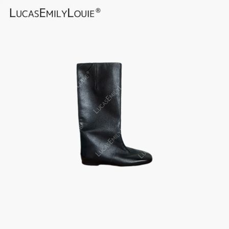 LUCASEMILYLOUIE 欢姐0220复古简约BB羊皮一脚蹬高筒骑士靴250103