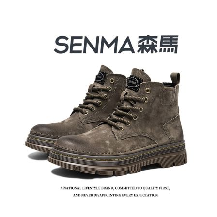 SENMA/森马【只卖真皮】男士马丁靴秋冬新款复古时尚百搭英伦风高帮