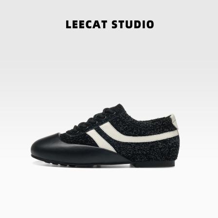 LeeCatStudio | 德训鞋女2025新款百搭平底鞋真皮系带软底休闲鞋