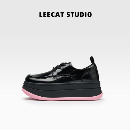 LeeCatStudio | 厚底板鞋高级感拼色超软女百搭不累脚休闲松糕鞋