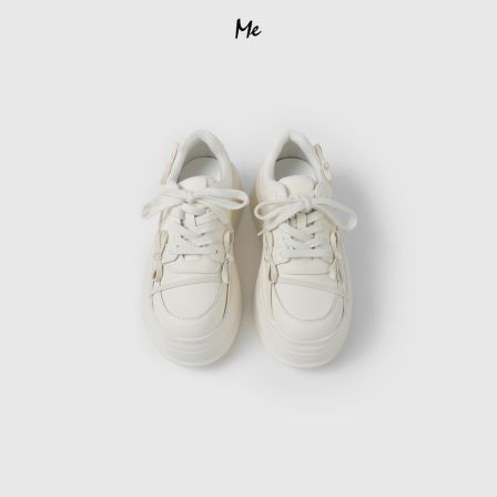 ME【真皮蝴蝶结厚底小白鞋】重磅小牛皮增高百搭时尚鞋子MESA1563