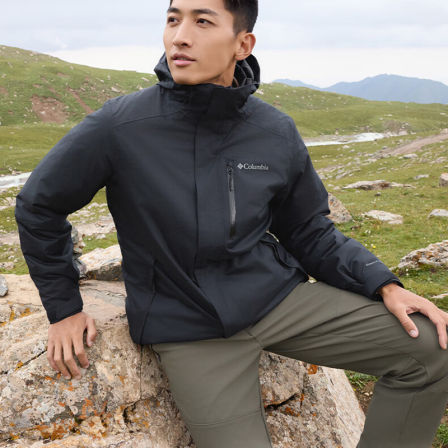 哥伦比亚官方男2025冬季新款抓绒三合一运动服连帽夹克外套XE2198