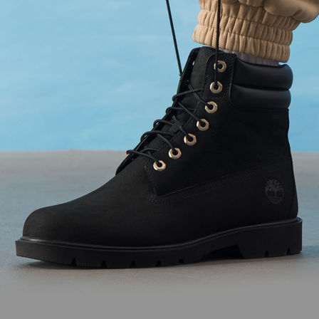 Timberland添柏岚靴子男鞋2025秋季新款黑色高帮靴户外休闲马丁靴