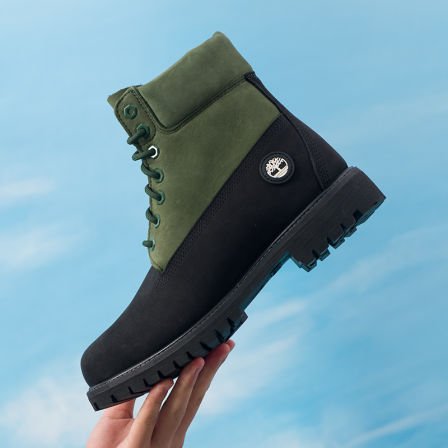 Timberland添柏岚高帮靴男秋季新款户外马丁靴拼接复古休闲登山靴