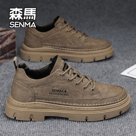 SENMA/森马男鞋2025新款秋季运动休闲皮鞋男士皮面软底工装马丁靴