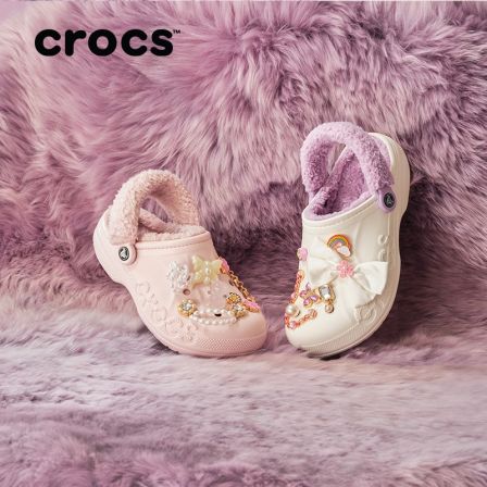 【达人】CROCS【贝雅暖绒】流光风加绒时尚棉拖女保暖毛毛鞋|206633