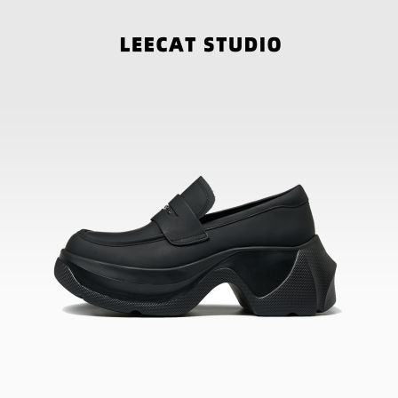 LeeCatStudio | 厚底休闲鞋7CM厚底增高鞋女英伦风百搭真皮乐福鞋