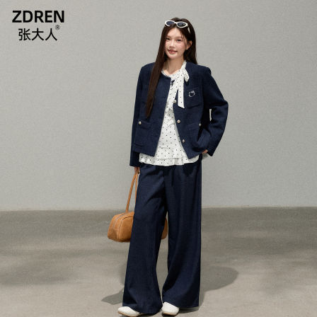 张大人2025秋冬大码女装胖妹妹mm显瘦套装法式小香风外套高腰裤子
