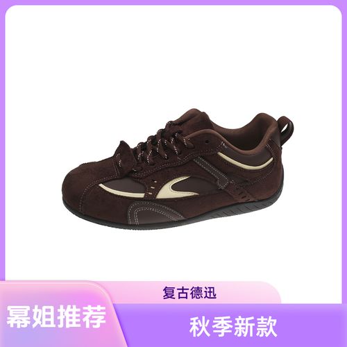 【幂姐同款】复古德训鞋女2025秋季新款磨砂皮百搭休闲阿甘鞋628主图