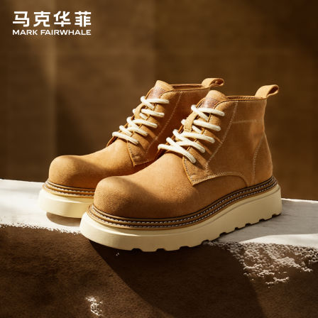 马克华菲马丁靴男2025新款工装靴户外休闲大黄靴男士复古增高皮靴