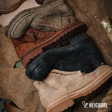 【末日】NEIGBORL钊叔制做旧水洗马皮真皮重工厚底休闲百搭马丁靴