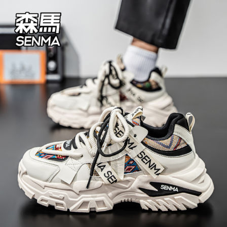 SENMA/森马男鞋夏季防滑软底运动休闲鞋网红爆款高级感厚底老爹鞋