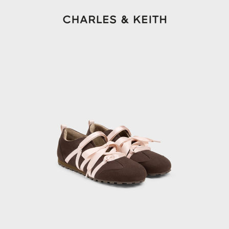 CHARLES&KEITH25冬新款CK1-71650021薄底缎带休闲鞋玛丽珍德训鞋