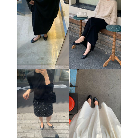 HUA夏花花 本期B入 经典百搭小羊皮row极简小方头平底单鞋
