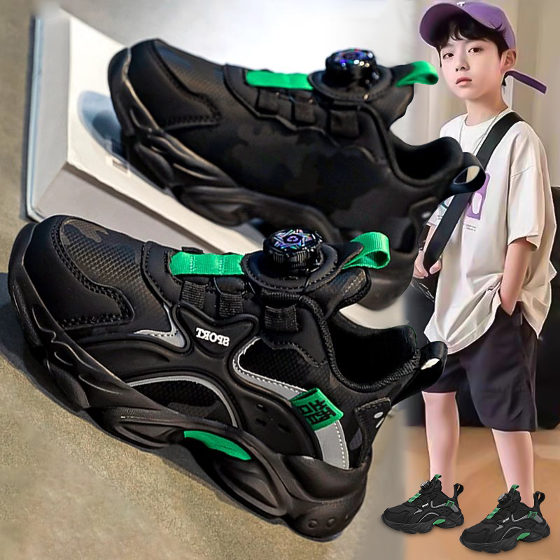 官网C&k男童黑色运动鞋2025新款秋季儿童扭扭超轻减震跑步鞋男孩主图